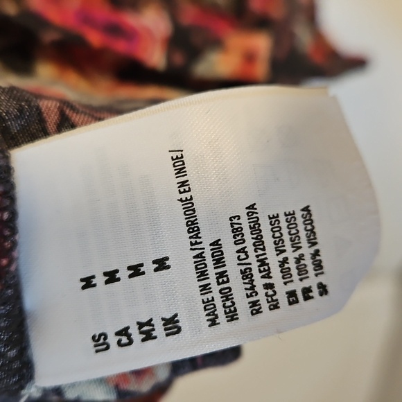 American Eagle Floral Mini Shirt Dress Womens Medium Bell Sleeve - Picture 4 of 4